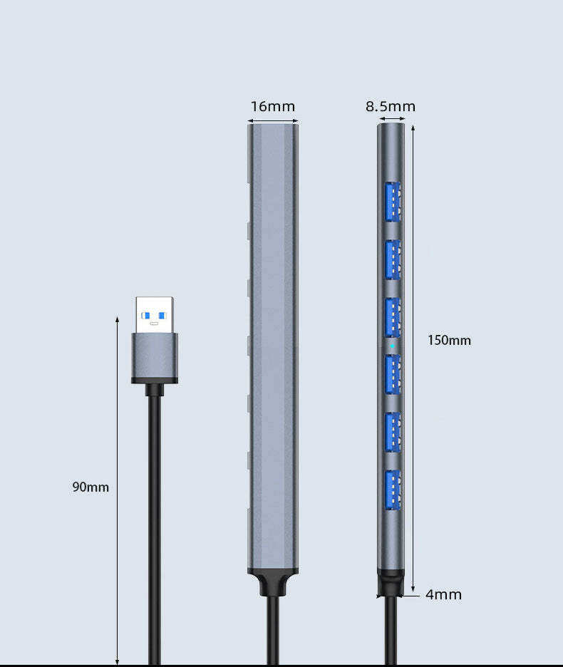 7-in-1 USB C to 6 USB A 2.0 1 USB A 3.0 hub adapter - Usbhubfactory